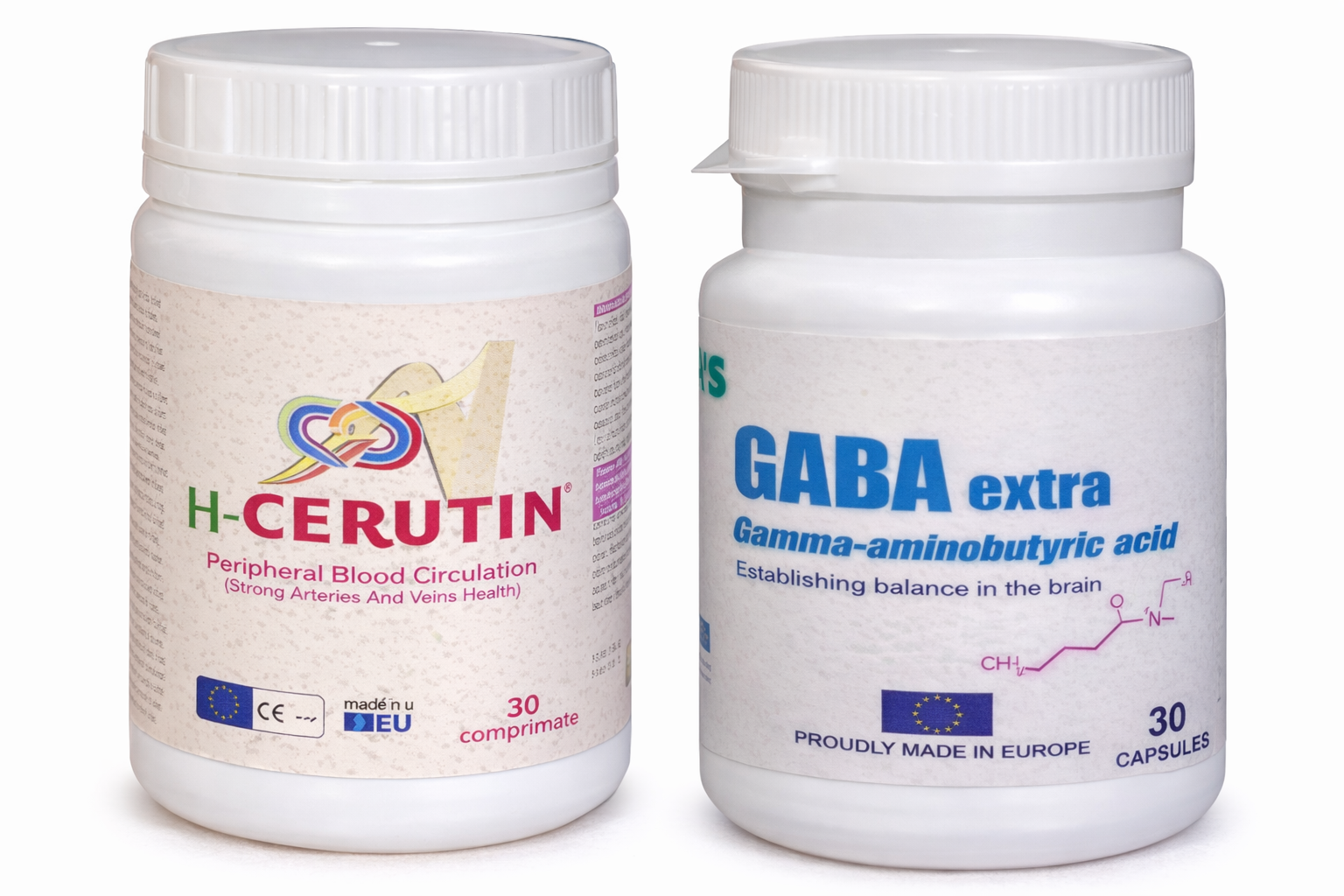 Combo pack of H-Certin and GABA EXTRA supplements