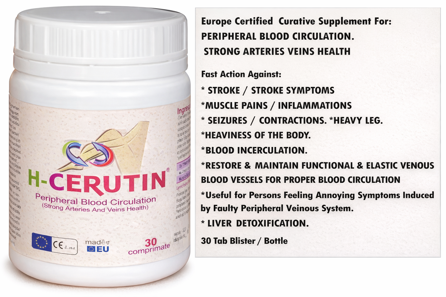 H-Certin capsules bottle for blood circulation support