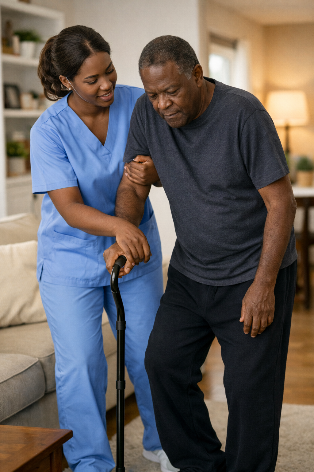 Empowering stroke recovery - patient receiving supportive care
